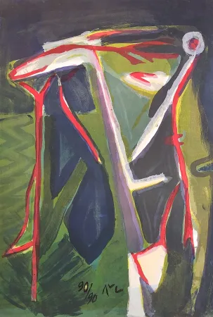 Lithograph Van Velde - MP 152 - Glauque