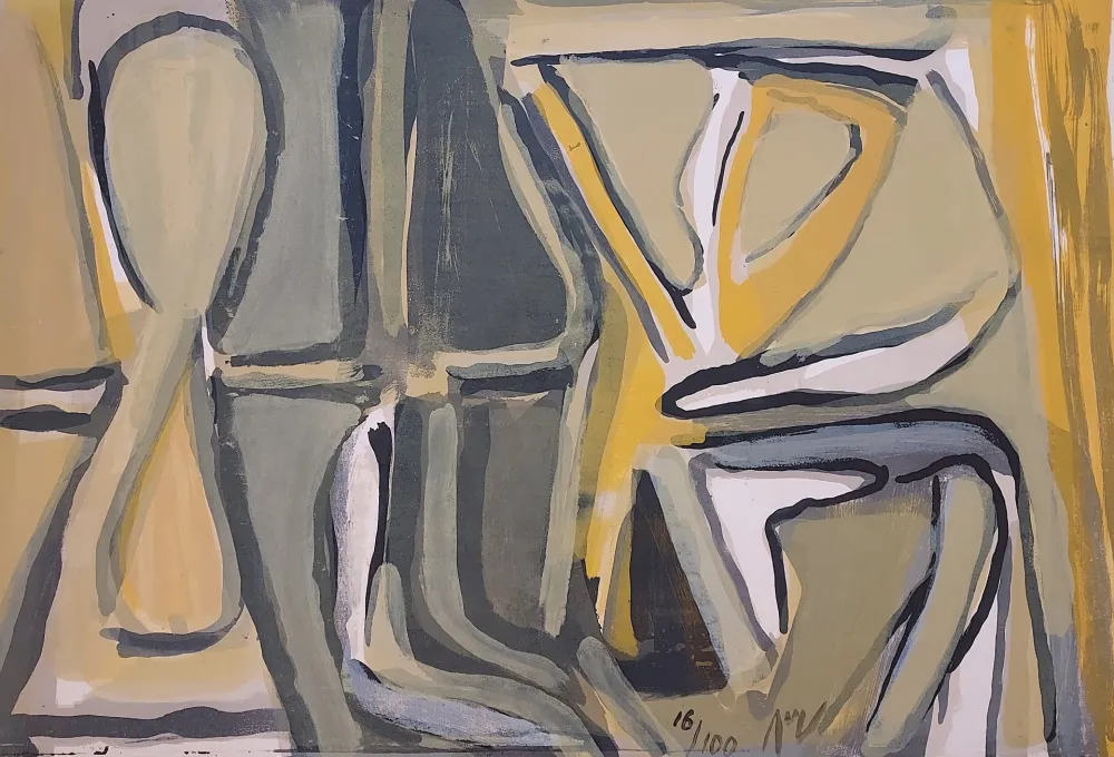 Lithograph Van Velde - MP 174 - Exhalaison