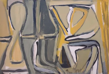 Lithograph Van Velde - MP 174 - Exhalaison