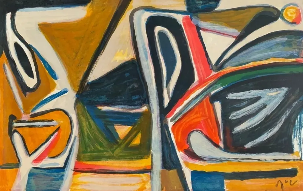 Lithograph Van Velde - MP 387 - Exubérance