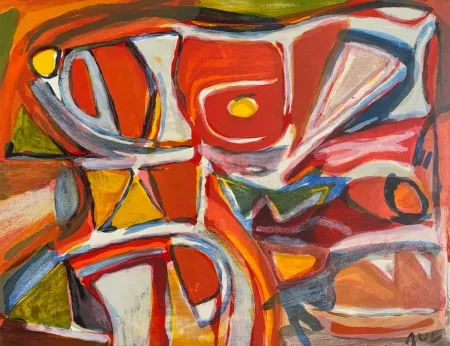 Lithograph Van Velde - MP 389 - Embrasement