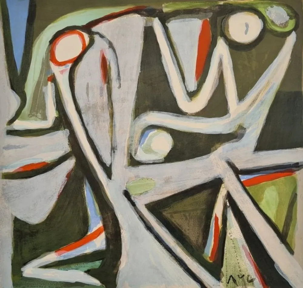 Lithograph Van Velde - MP 390 - Désertique