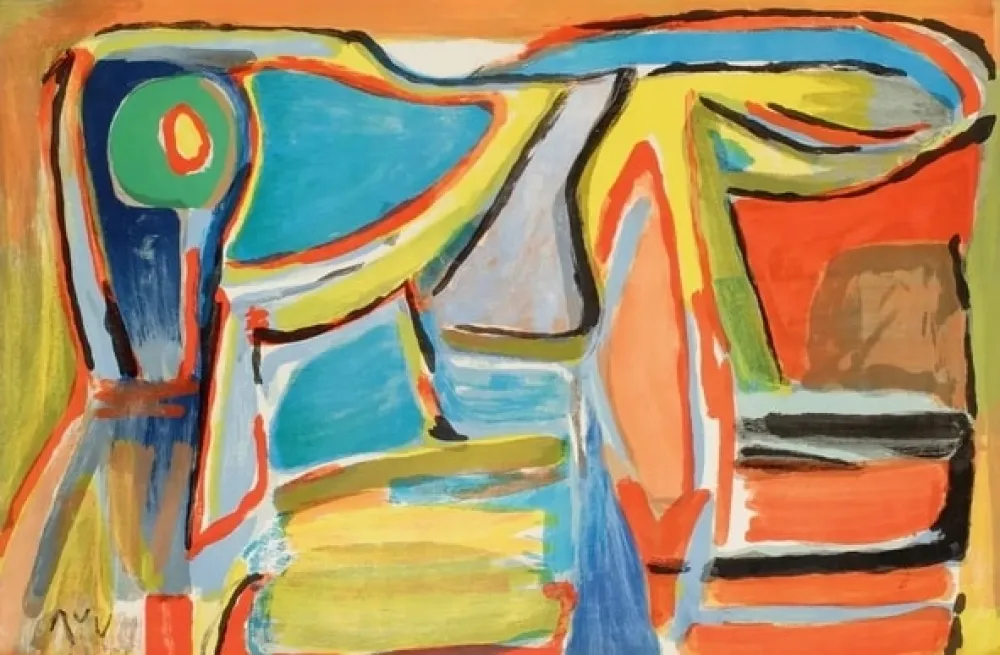 Lithograph Van Velde - MP 392 - Vent de sables