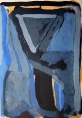 Lithograph Van Velde - MP99 - pour l'Unique (Hölderlin)