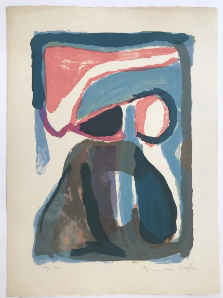 Lithograph Van Velde - Nuit