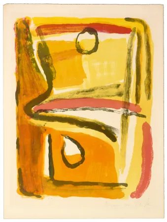 Lithograph Van Velde - Parcours Jaune