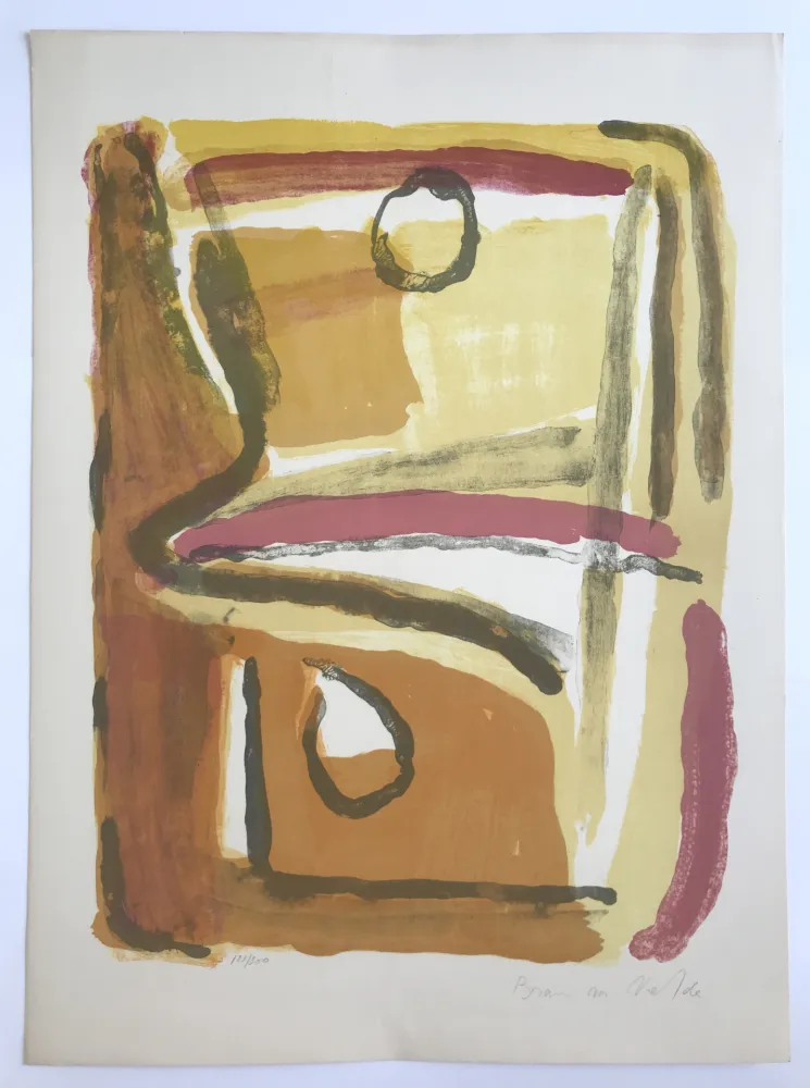 Lithograph Van Velde - Parcours jaune