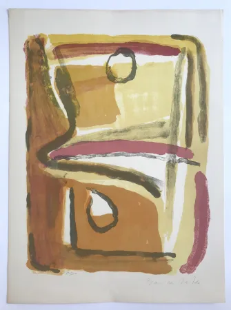 Lithograph Van Velde - Parcours jaune