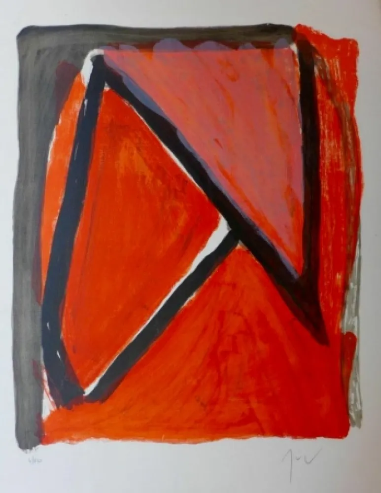 Lithograph Van Velde - Partage du rouge