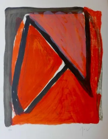 Lithograph Van Velde - Partage du rouge