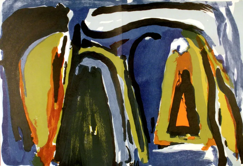 Lithograph Van Velde - Payage