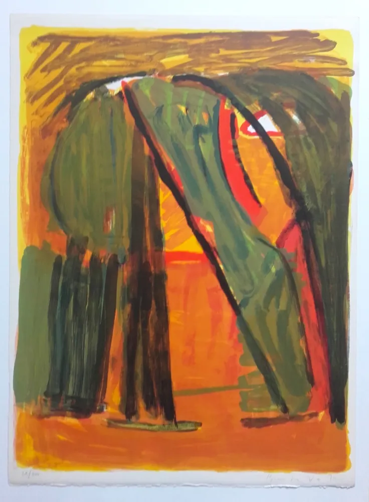 Lithograph Van Velde - Paysage