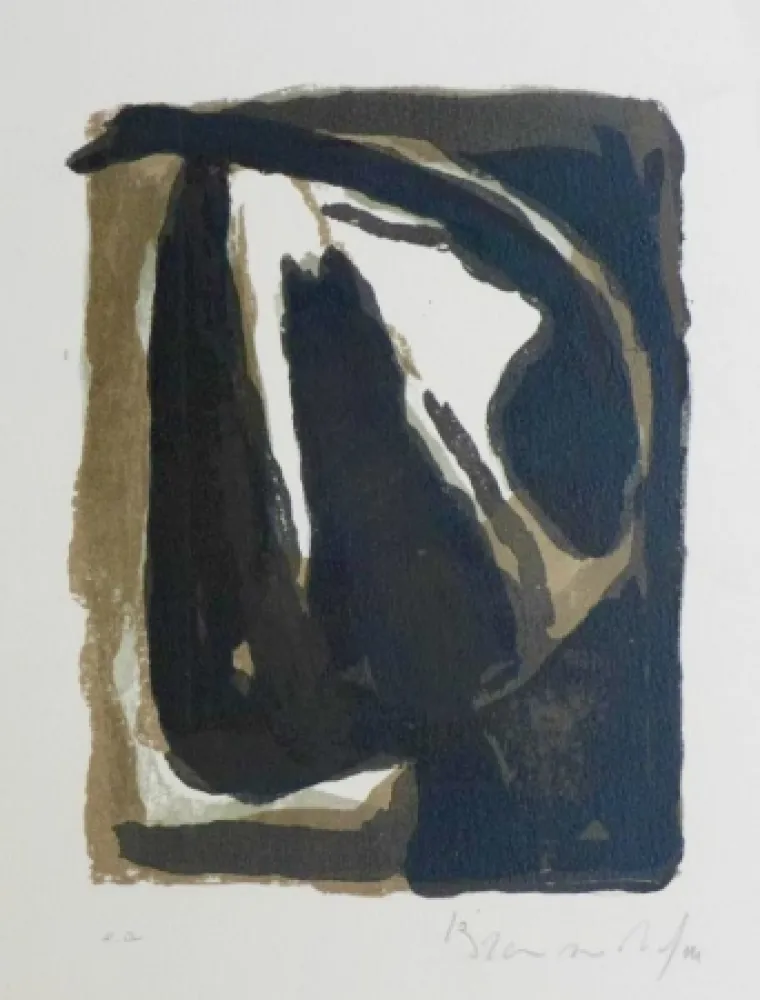 Lithograph Van Velde - Pour Le crime d'une nuit d'E. Bove