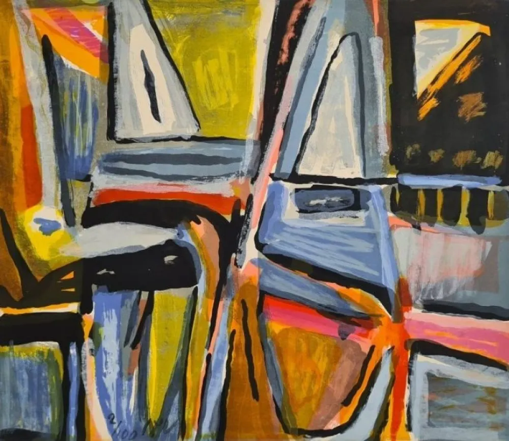 Lithograph Van Velde - Sans titre