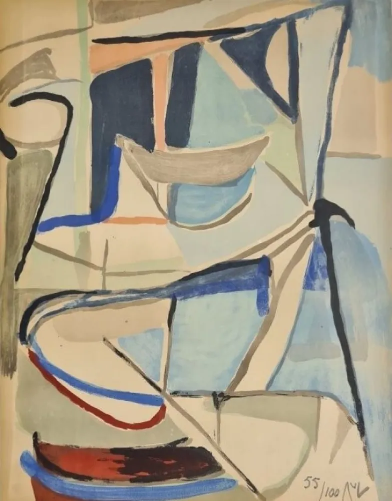 Lithograph Van Velde - Sans titre