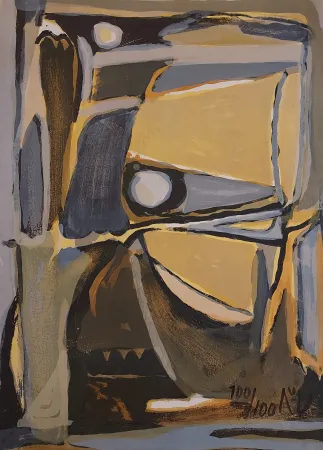 Lithograph Van Velde - Sans titre