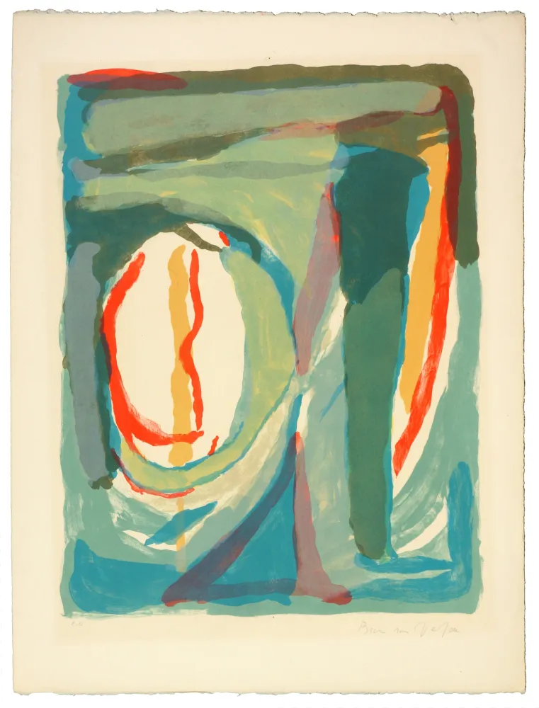 Lithograph Van Velde - Sans Titre