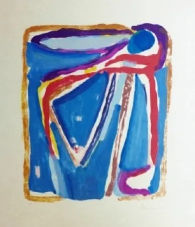 Lithograph Van Velde - Sans titre