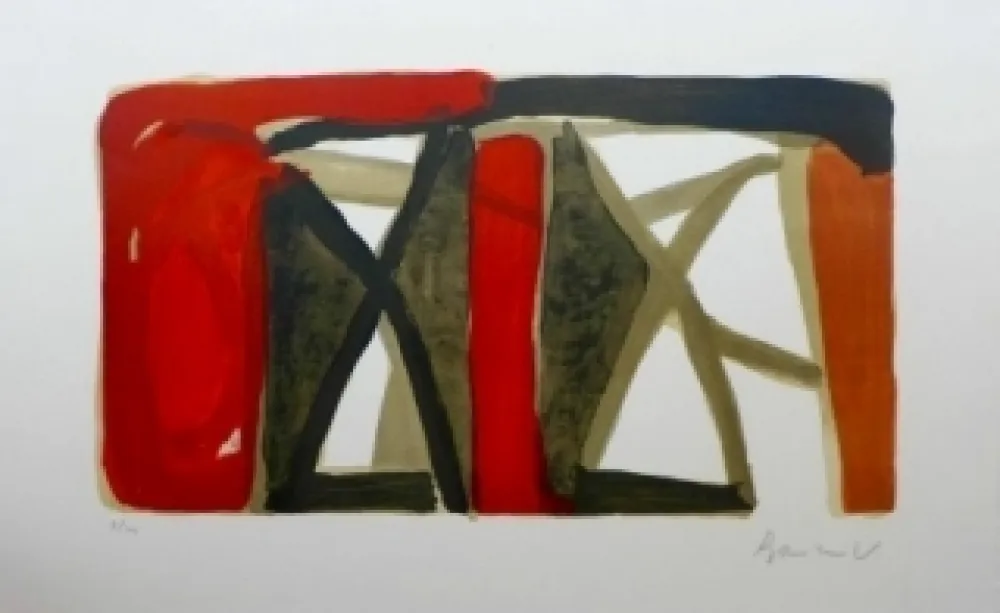 Lithograph Van Velde - Sans titre