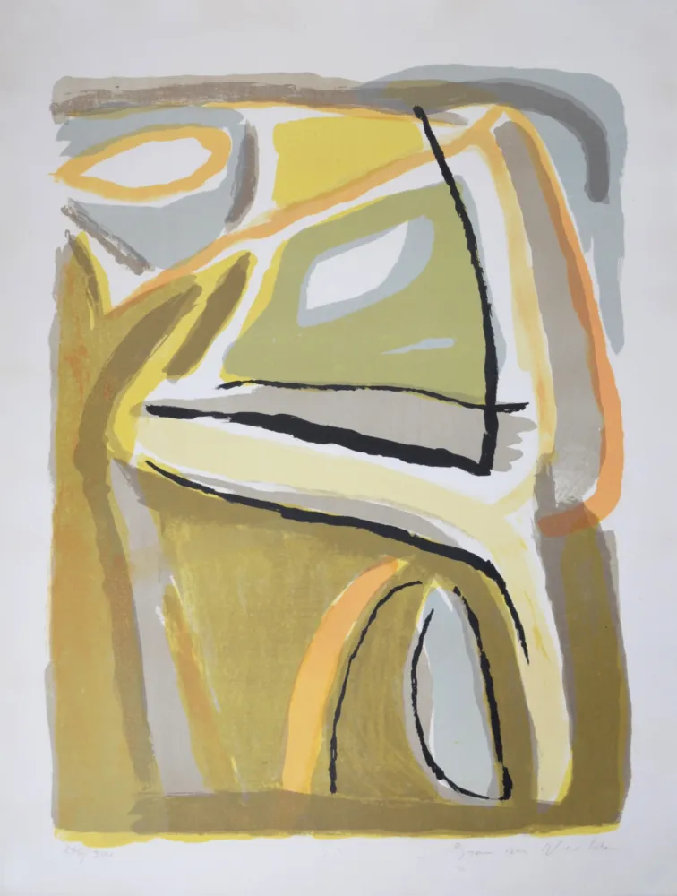 Lithograph Van Velde - Soleil, 1968 - Hand-signed