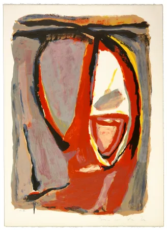 Lithograph Van Velde - Tête