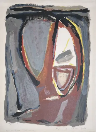 Lithograph Van Velde - Tête 