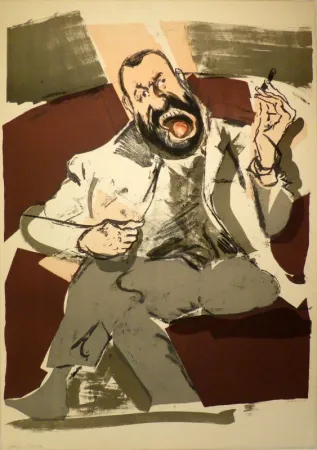 Lithograph Varlin (Guggenheim, Willy) - Portrait des Photographen Ernst Scheidegger