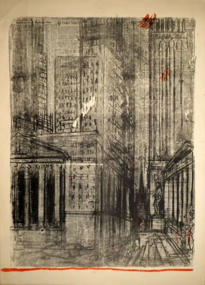 Lithograph Varlin (Guggenheim, Willy) - Wall-Street