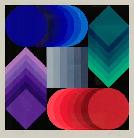 Screenprint Vasarely - 1990 World Cup