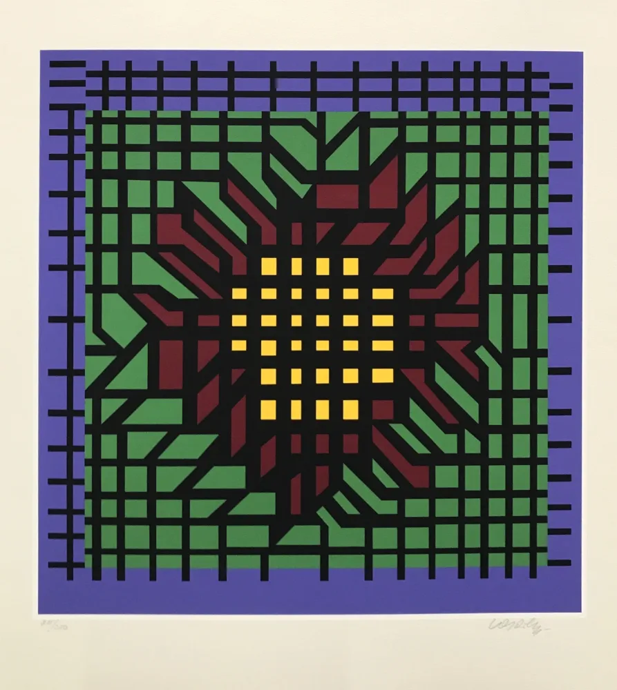 Screenprint Vasarely - Abstract Composition