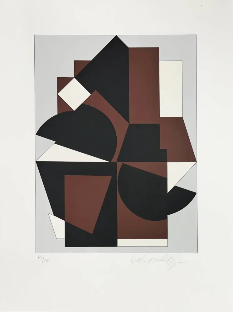 Screenprint Vasarely - Abstract composition 