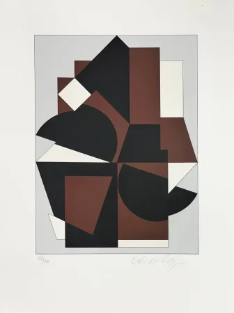 Screenprint Vasarely - Abstract composition 