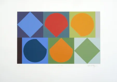 Screenprint Vasarely - Beryll-1X