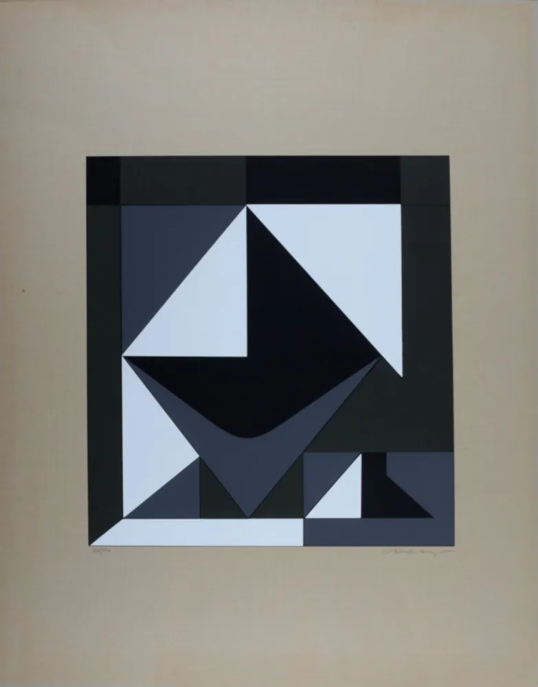 Screenprint Vasarely - Calles Pequenas de la vieja ciudad