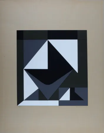 Screenprint Vasarely - Calles Pequenas de la vieja ciudad