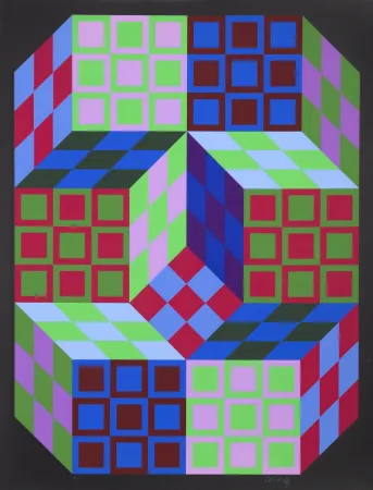 Screenprint Vasarely - Carden