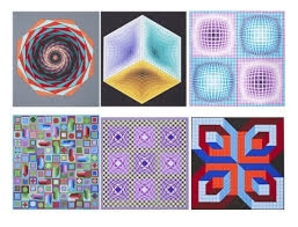 Screenprint Vasarely - Carpeta Jalons