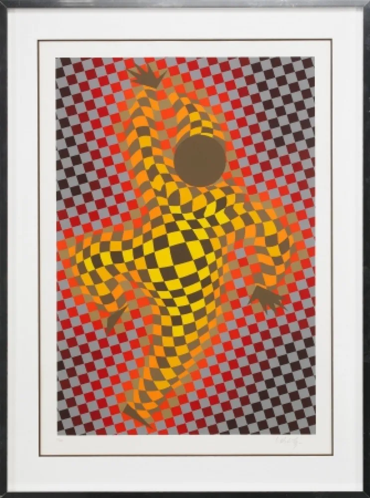 Screenprint Vasarely - Clown