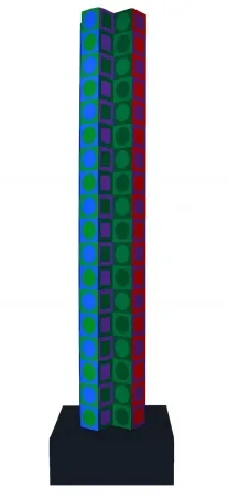No Technical Vasarely - Colonne (Tower for 80th Birthday)