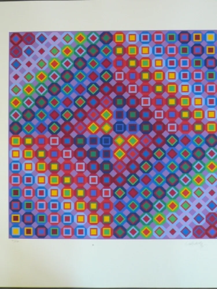 Screenprint Vasarely - Composition