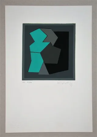 Screenprint Vasarely - Composition