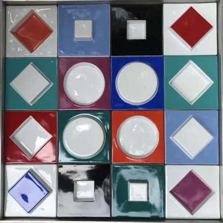 Ceramic Vasarely - Composition Caree Relief