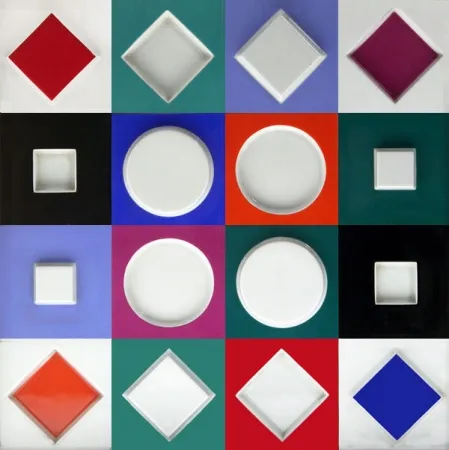 No Technical Vasarely - Composition Carrée Relief, 1970