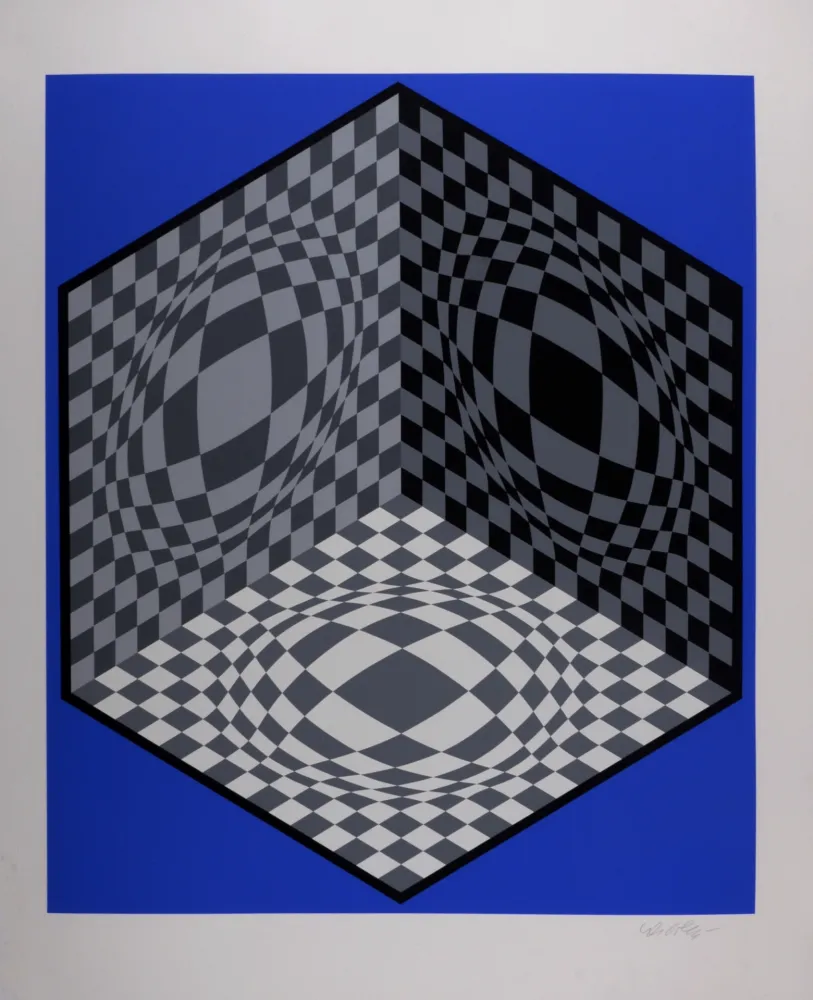 Screenprint Vasarely - Composition cinétique, circa 1982 - Hand-signed