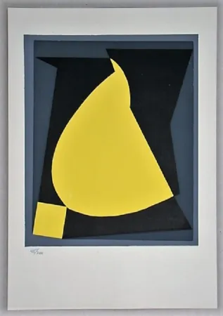 Screenprint Vasarely - Composition - Geh durch den Spiegel