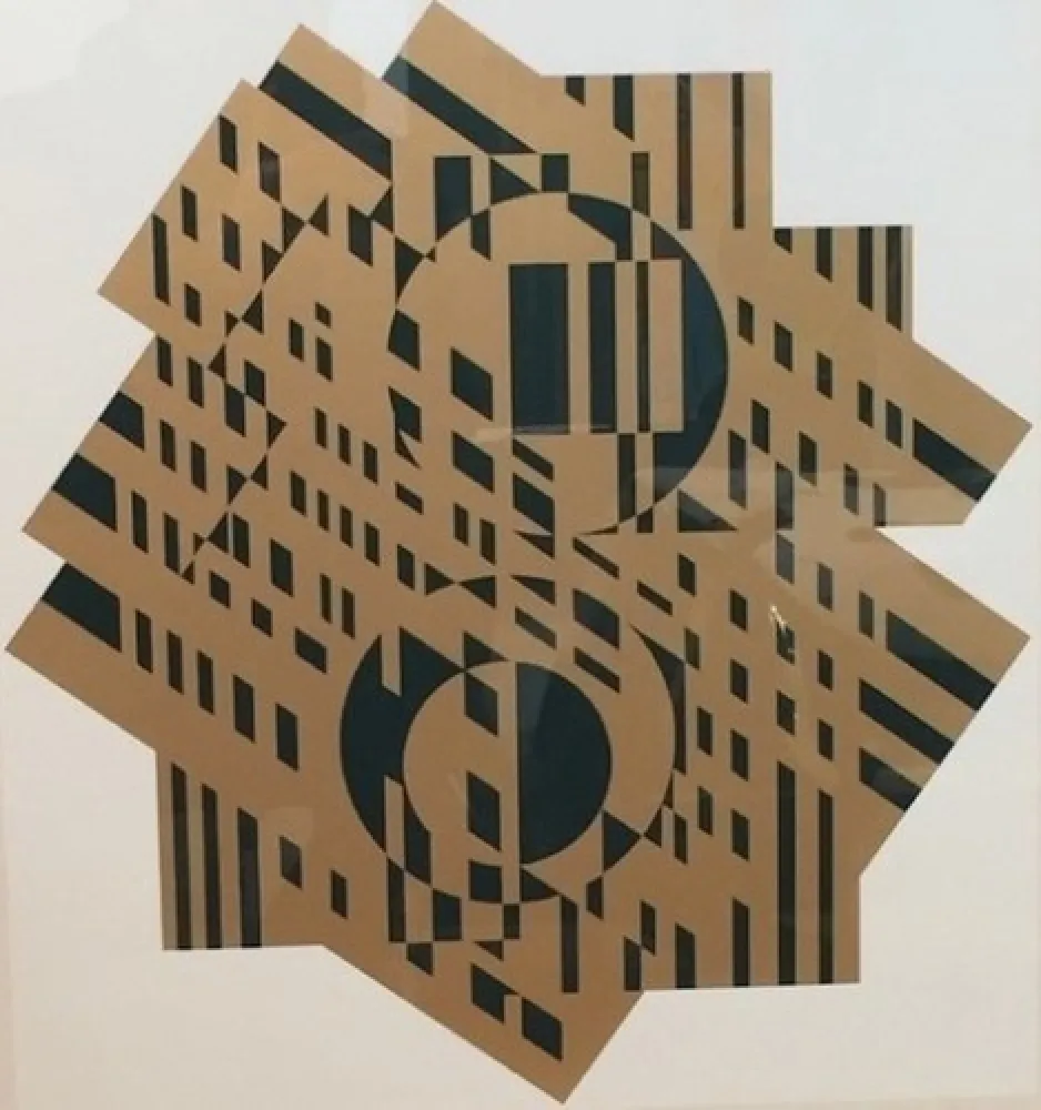 Lithograph Vasarely - Composition géométrique