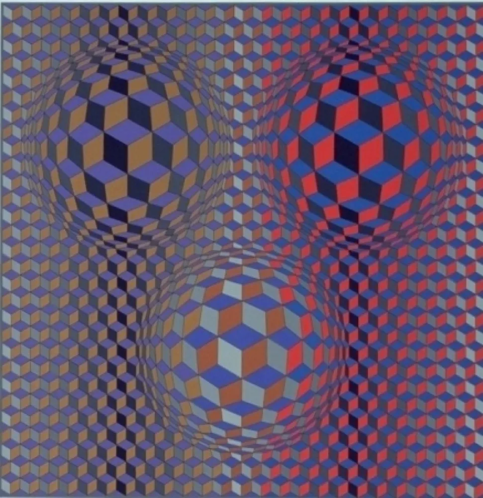 Lithograph Vasarely - Conjonction