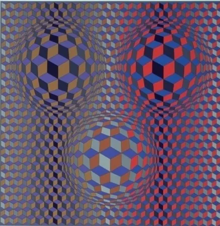 Lithograph Vasarely - Conjonction
