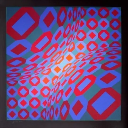 Screenprint Vasarely - Enigma 8