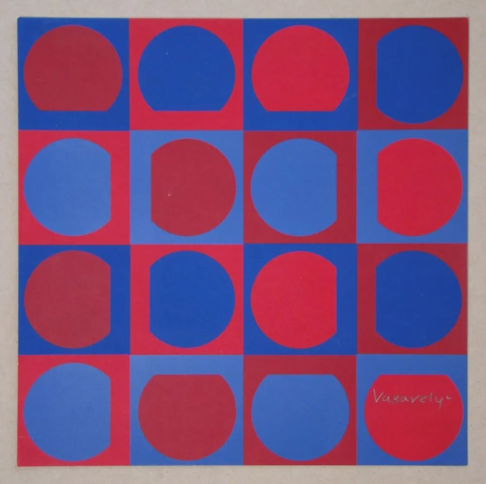 Screenprint Vasarely - Eridan Rouge